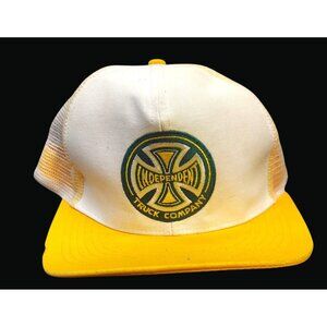 Independent Truck Company Yellow & White Mesh Snapback Trucker Hat AB20 Q